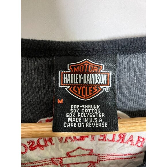 VTG Y2K Harley Davidson Women's 3/4 Sleeve Snap Button Shirt Lansing Michigan - Picture 4 of 8